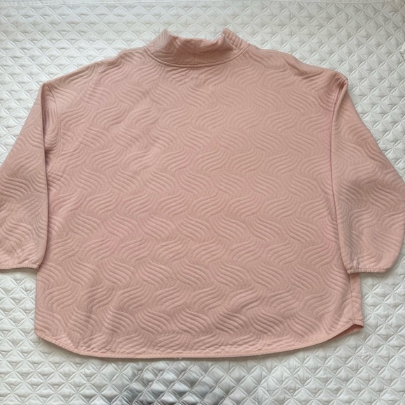 NWT Ocean + Coast Quilted Textured Cozy Mock Neck Sweatshirt Pink Plus Size 4X - Picture 10 of 12